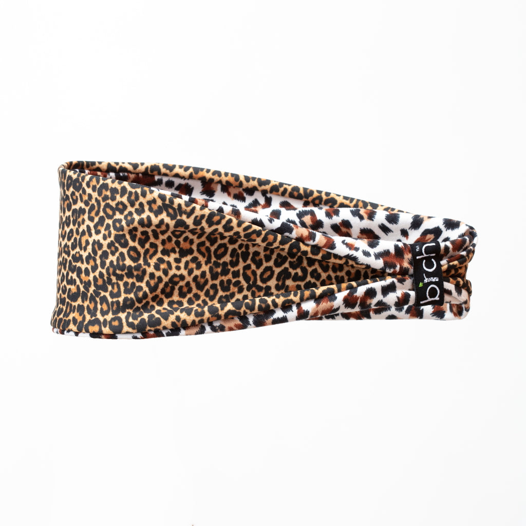 Leopard with White Jaguar Reversible Fitness Headband